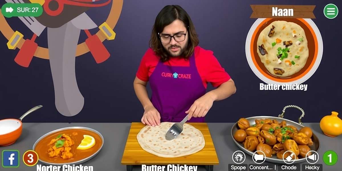 Curry Craze Trail - North Indian cuisine level Curry Craze Trail gameplay showing a player preparing North Indian dishes like butter chicken and naan
